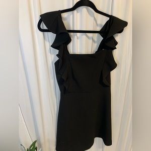 BCBG a black ruffle dress